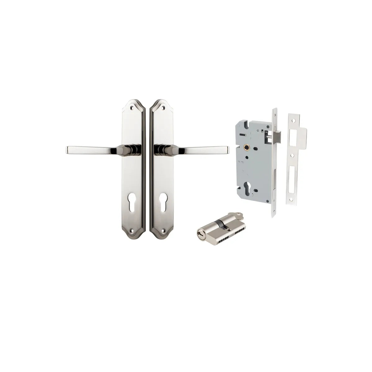 Annecy Lever - Shouldered Backplate Entrance Kit with High Security Lock - entrance set configuration (7 of 18)