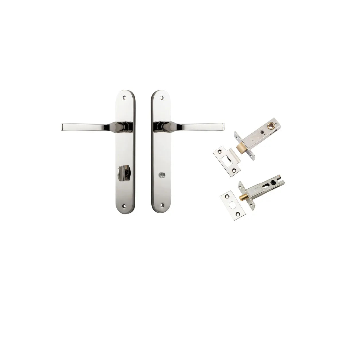 Annecy Lever - Oval Backplate Privacy Kit with Privacy Turn