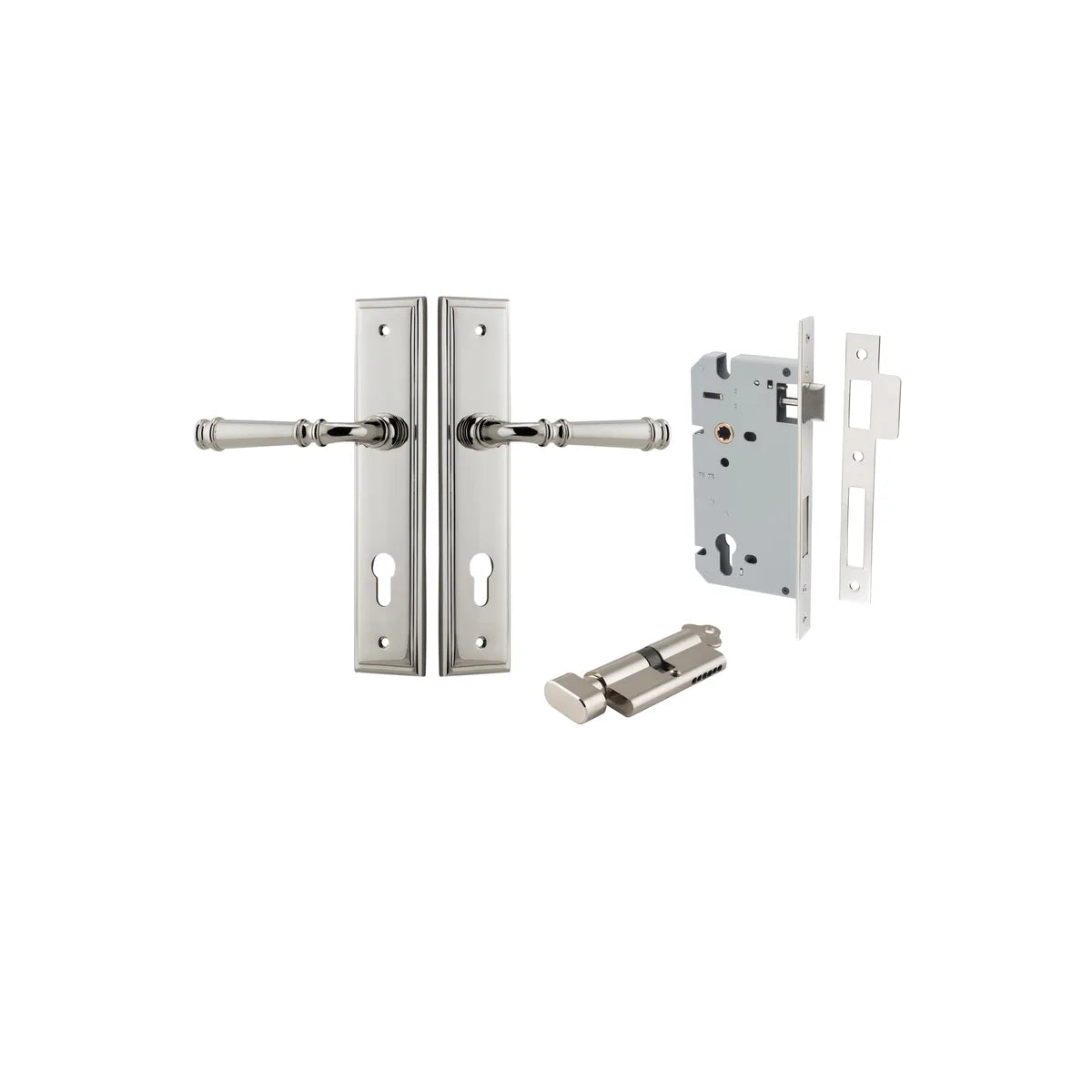 Verona Lever - Stepped Backplate Entrance Kit with High Security Lock - entrance set configuration (16 of 18)