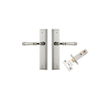 Verona Lever - Stepped Backplate Passage Kit in Polished Nickel - finish and profile close-up