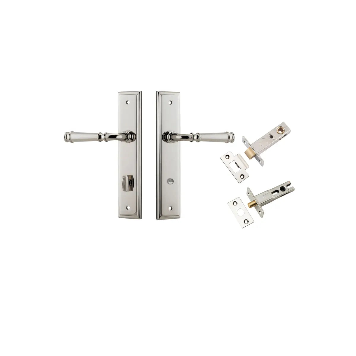 Verona Lever - Stepped Backplate Privacy Kit with Privacy Turn