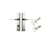 Annecy Lever - Stepped Backplate Privacy Kit with Privacy Turn in Polished Nickel - privacy set configuration
