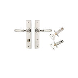 Verona Lever - Chamfered Backplate Privacy Kit with Privacy Turn in Polished Nickel - privacy set configuration