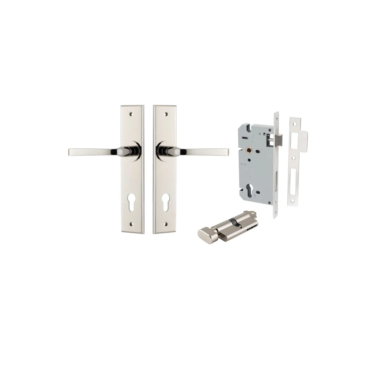 Annecy Lever - Chamfered Backplate Entrance Kit with High Security Lock - entrance set configuration (16 of 18)