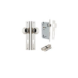 Paddington Knob - Rectangular Backplate Entrance Kit with High Security Lock in Brushed Brass - entrance set configuration