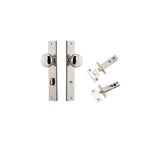 Cambridge Knob - Rectangular Backplate Privacy Kit with Privacy Turn in Polished Nickel - privacy set configuration