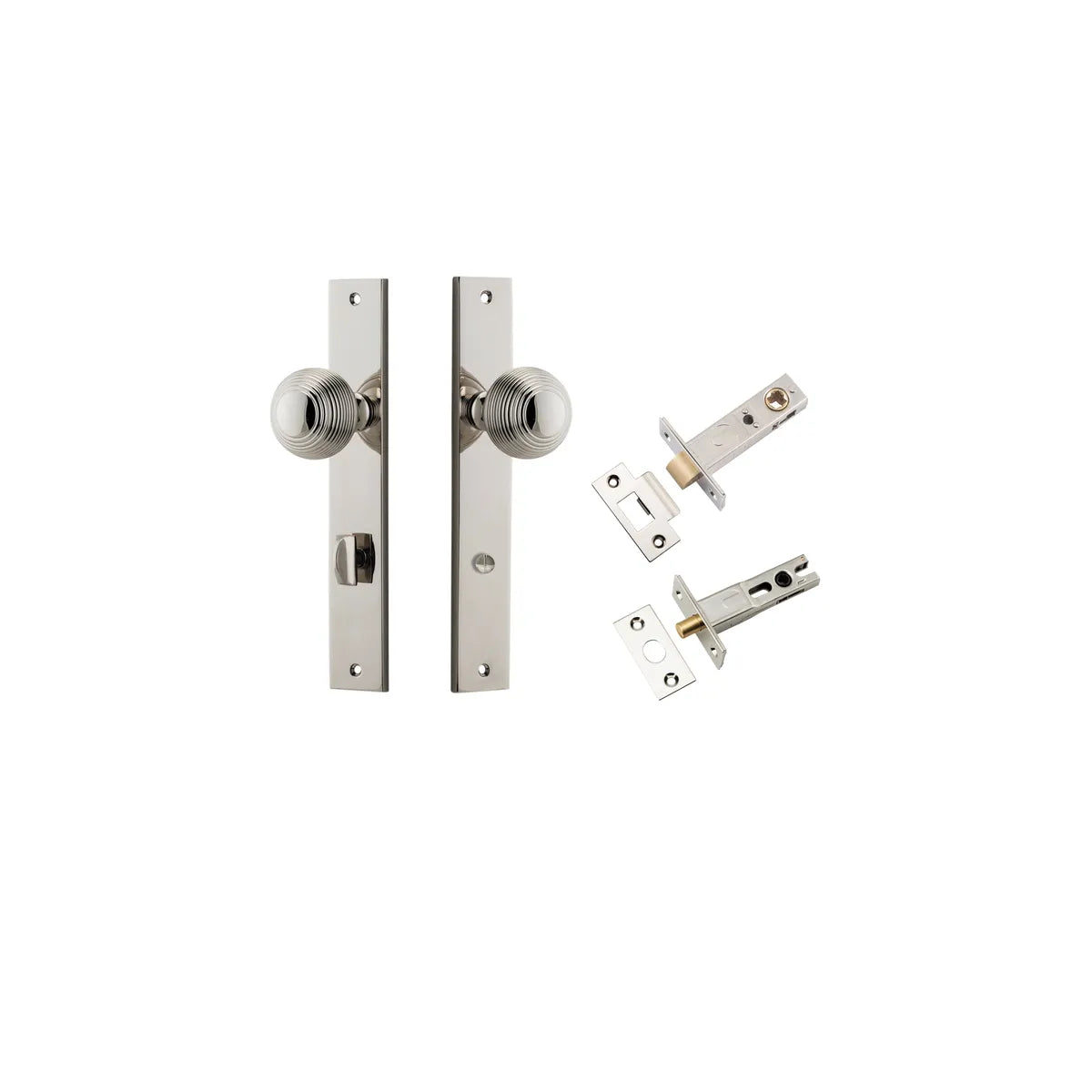 Guildford Knob - Rectangular Backplate Privacy Kit with Privacy Turn