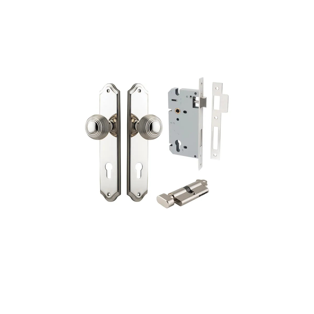 Guildford Knob - Shouldered Backplate Entrance Kit with High Security Lock - entrance set configuration (16 of 18)