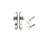 Guildford Knob - Shouldered Backplate Privacy Kit with Privacy Turn in Polished Nickel - privacy set configuration