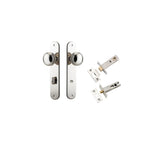 Paddington Knob - Oval Backplate Privacy Kit with Privacy Turn in Polished Nickel - privacy set configuration