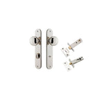 Cambridge Knob - Oval Backplate Privacy Kit with Privacy Turn in Polished Nickel - privacy set configuration