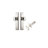 Paddington Knob - Stepped Backplate Passage Kit in Brushed Brass - finish and profile close-up