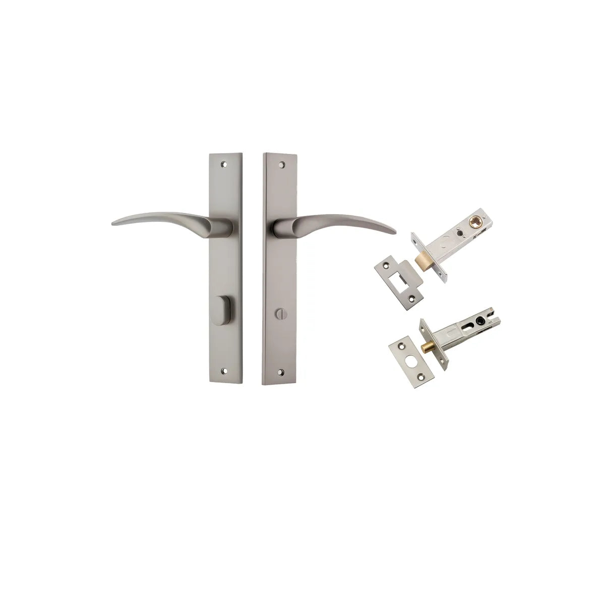 Oxford Lever - Rectangular Backplate Privacy Kit with Privacy Turn