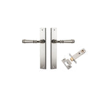 Verona Lever - Rectangular Backplate Passage Kit in Brushed Chrome - full product view
