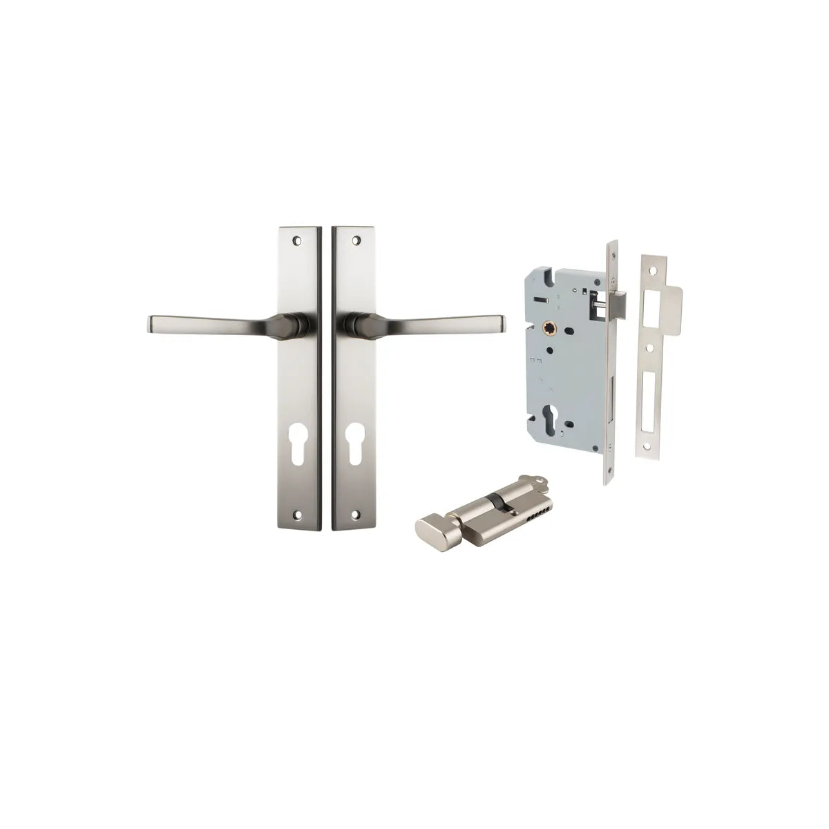 Annecy Lever - Rectangular Backplate Entrance Kit with High Security Lock - entrance set configuration (17 of 18)