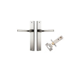 Annecy Lever - Rectangular Backplate Passage Kit in Satin Nickel - full product view
