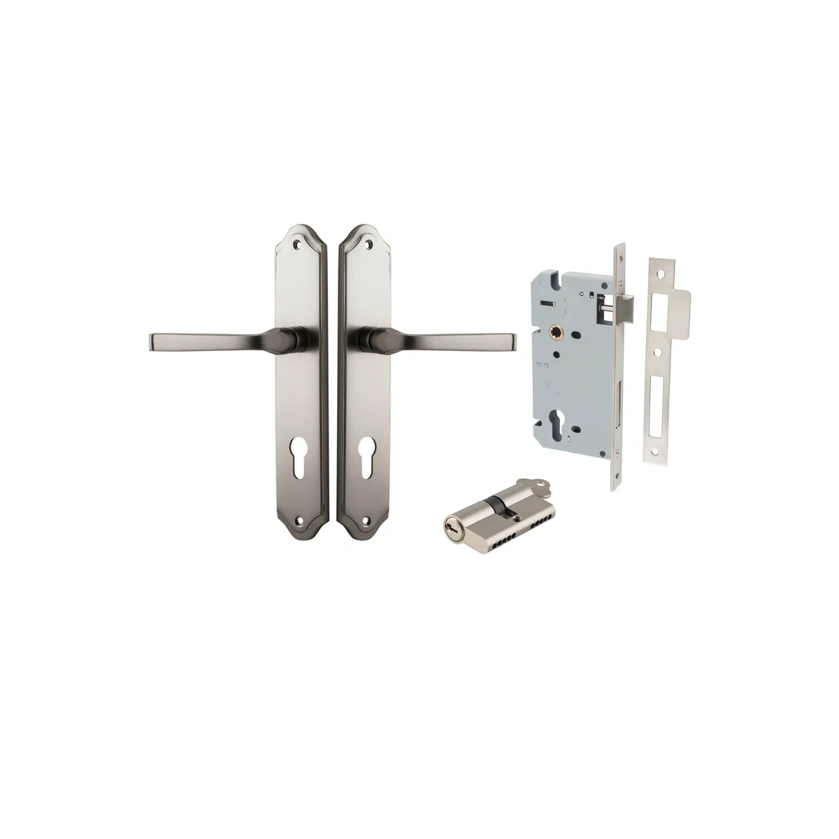Annecy Lever - Shouldered Backplate Entrance Kit with High Security Lock - entrance set configuration (8 of 18)