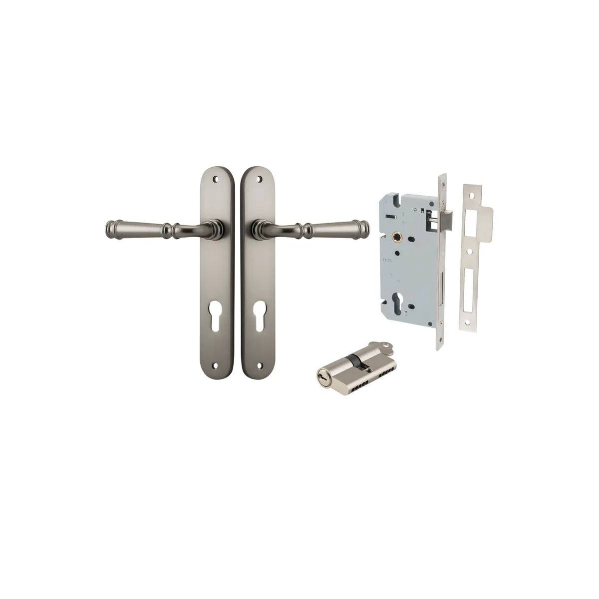 Verona Lever - Oval Backplate Entrance Kit with High Security Lock - entrance set configuration (8 of 18)