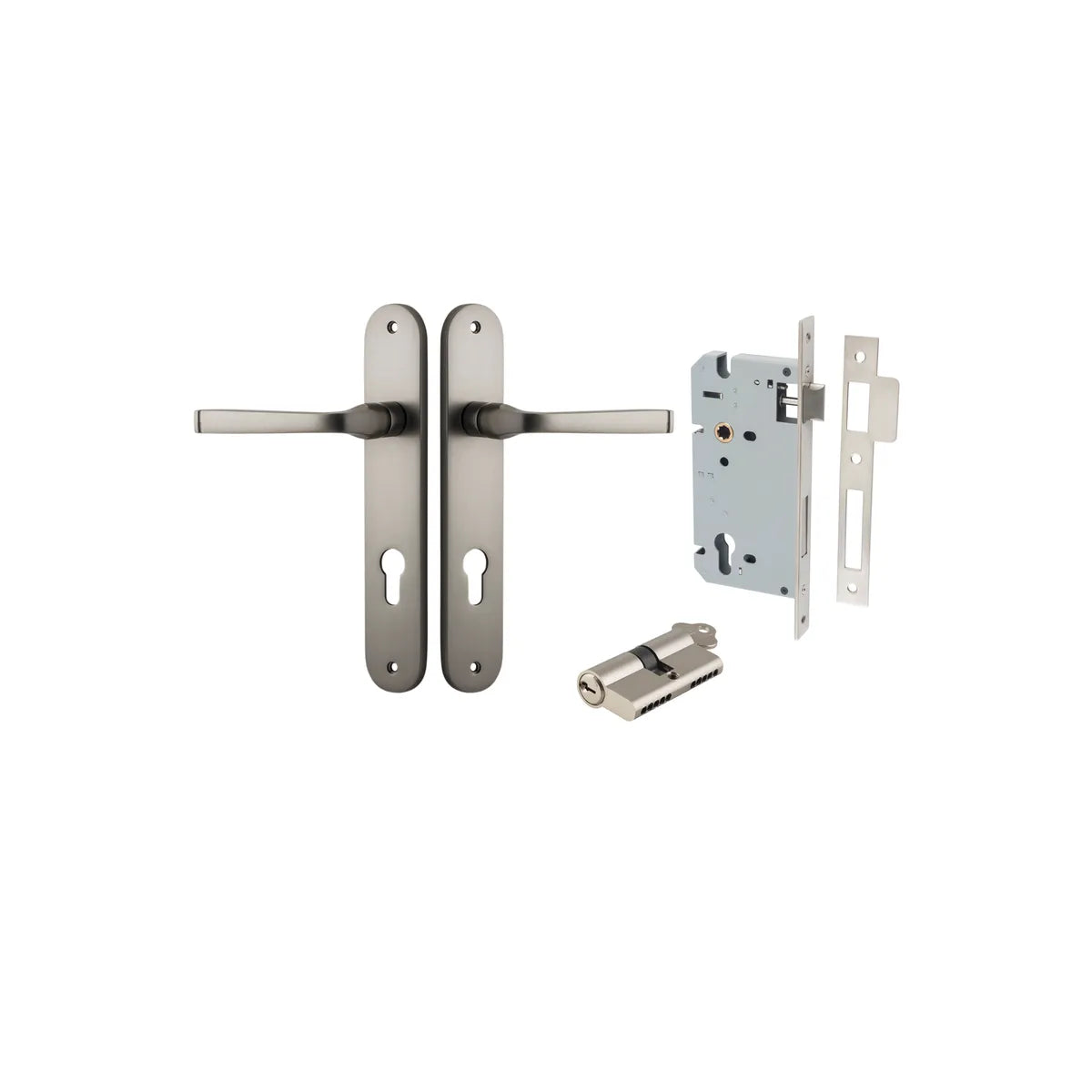Annecy Lever - Oval Backplate Entrance Kit with High Security Lock - entrance set configuration (8 of 18)