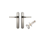 Annecy Lever - Oval Backplate Passage Kit in Satin Nickel - full product view