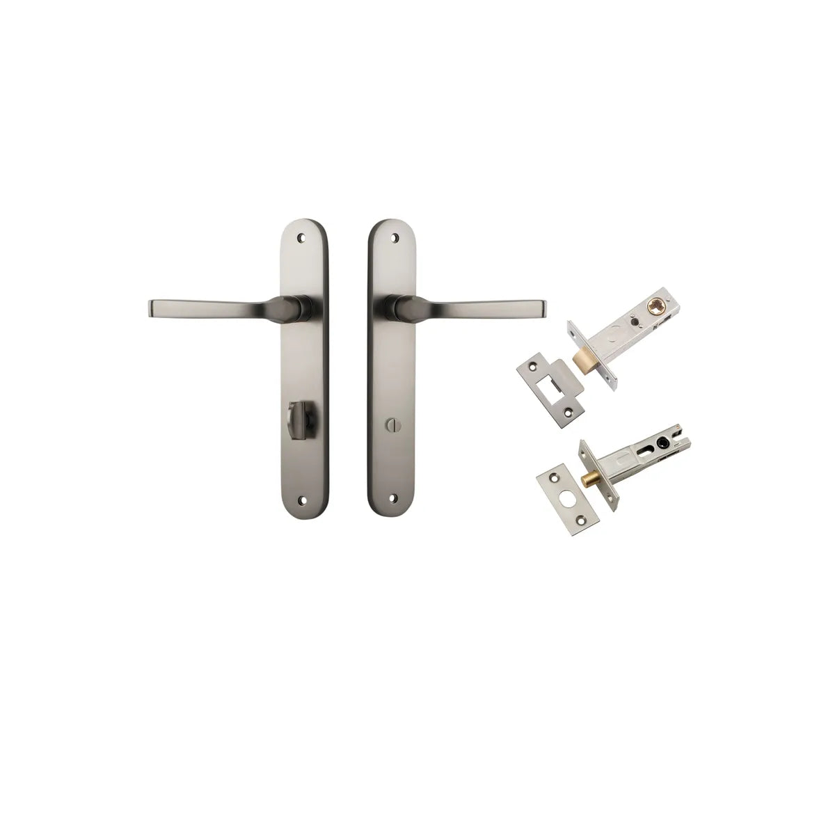 Annecy Lever - Oval Backplate Privacy Kit with Privacy Turn