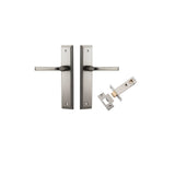 Annecy Lever - Stepped Backplate Passage Kit in Satin Nickel - full product view