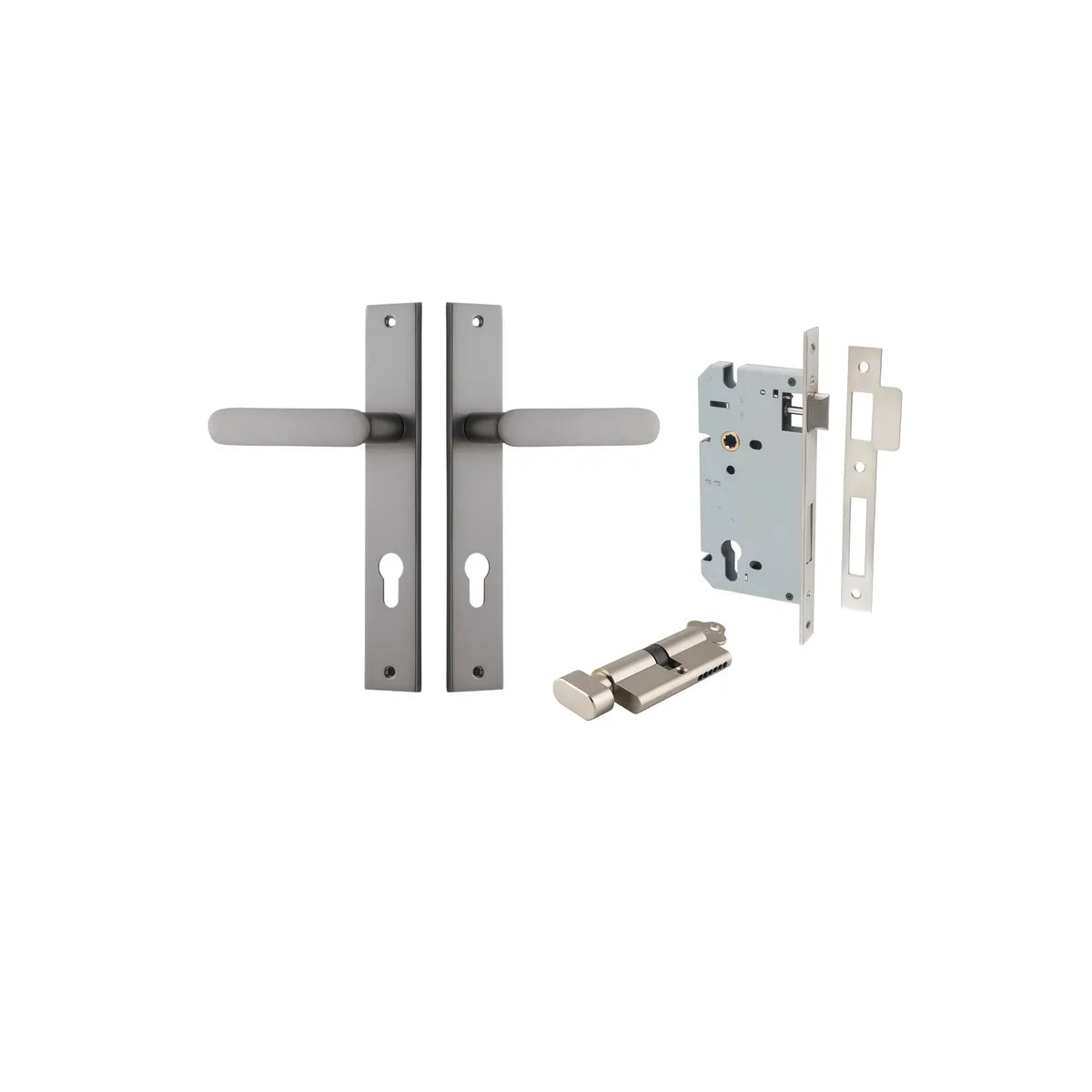 Bronte Lever - Rectangular Backplate Entrance Kit with High Security Lock - entrance set configuration (13 of 14)