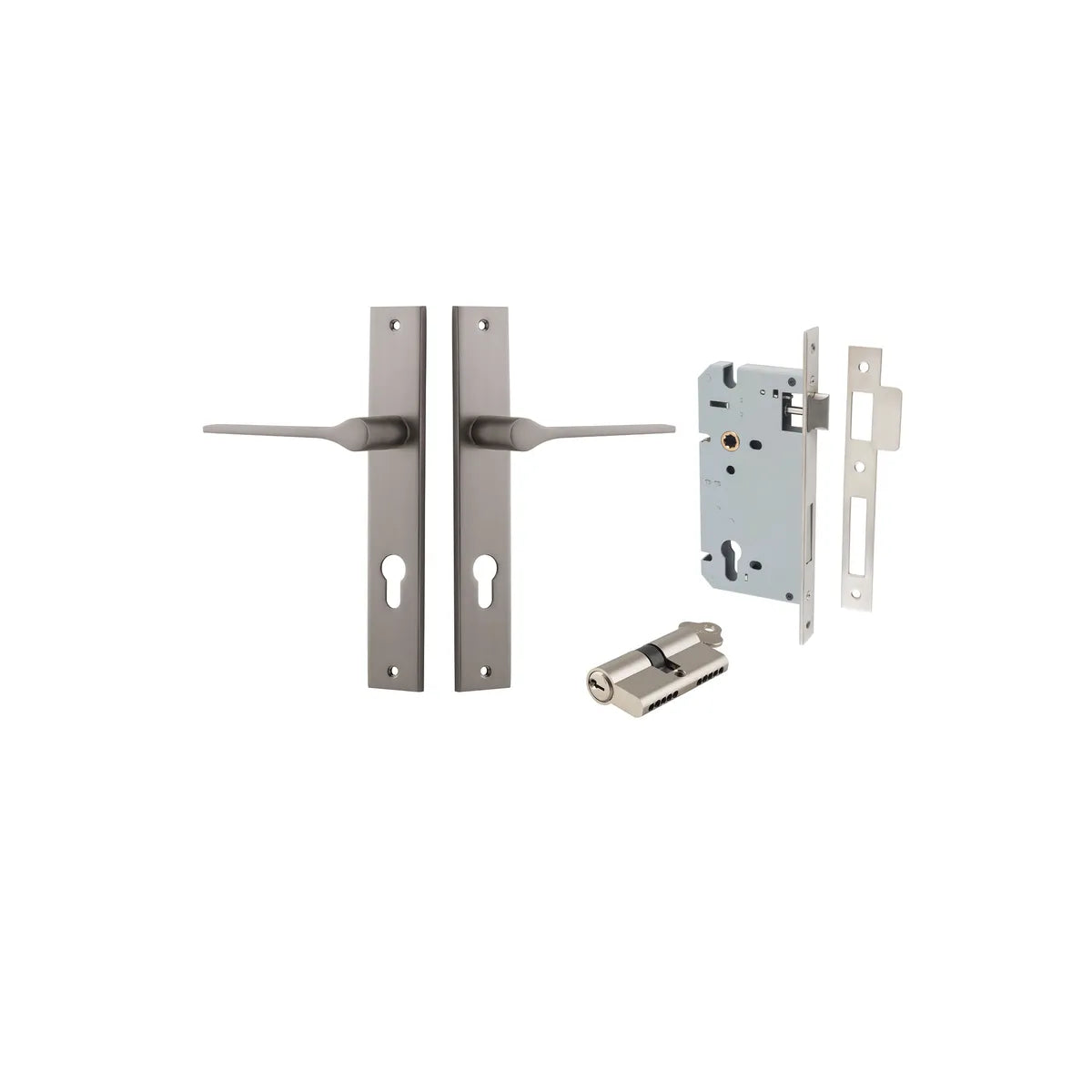 Como Lever - Rectangular Backplate Entrance Kit with High Security Lock - entrance set configuration (6 of 14)