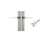 Como Lever - Rectangular Backplate Passage Kit in Satin Nickel - rear mounting detail