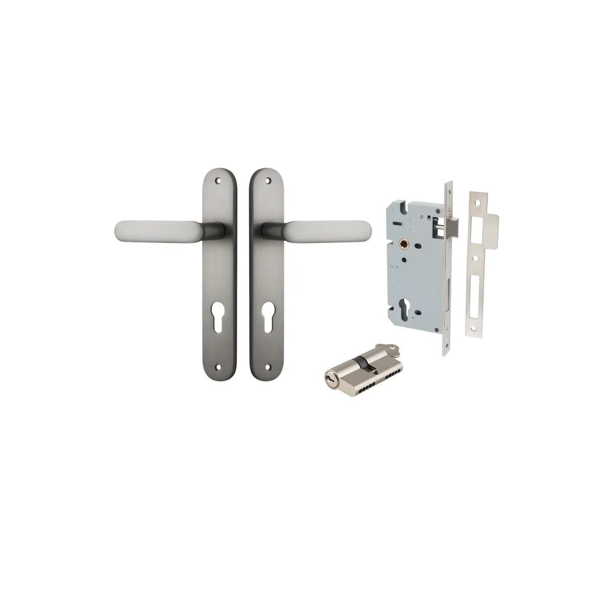 Bronte Lever - Oval Backplate Entrance Kit with High Security Lock