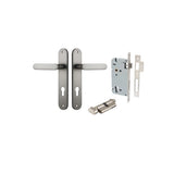 Bronte Lever - Oval Backplate Entrance Kit with High Security Lock in Brushed Chrome - entrance set configuration