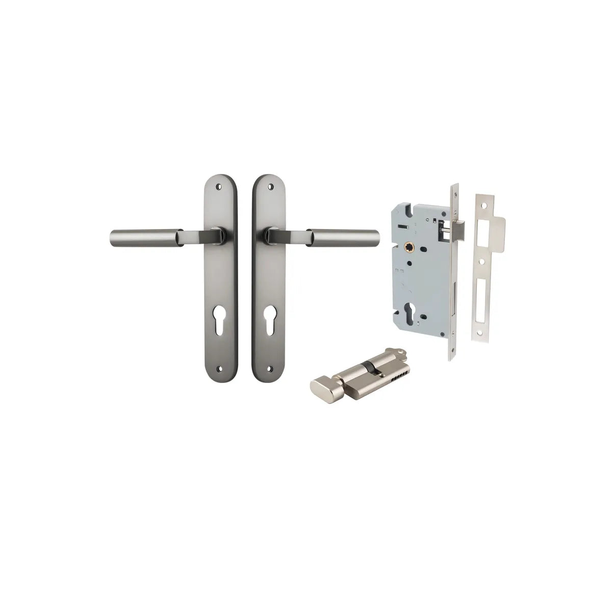 Berlin Lever - Oval Backplate Entrance Kit with High Security Lock - entrance set configuration (13 of 14)