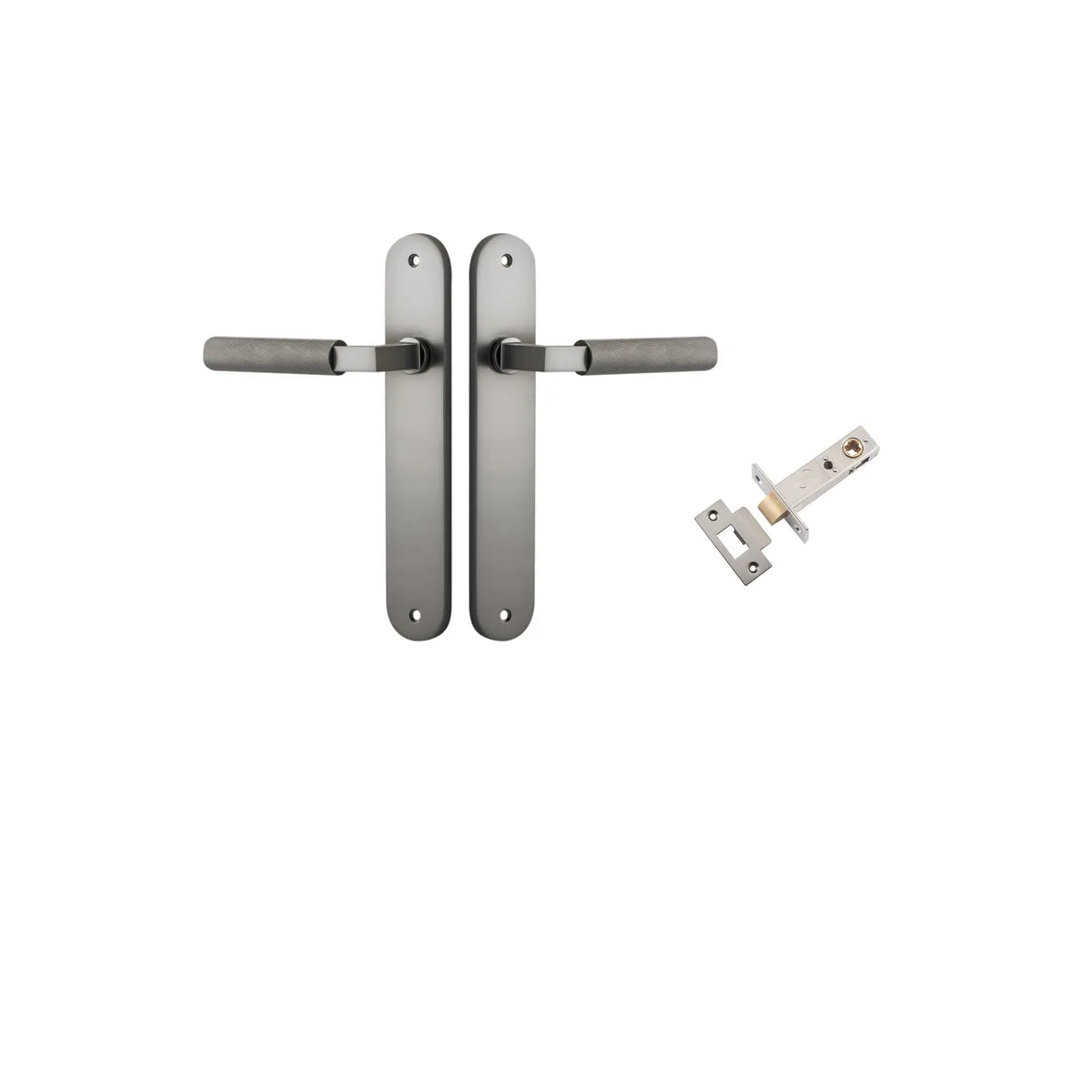 Brunswick Lever - Oval Backplate Passage Kit in Satin Nickel - alternative product view