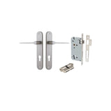 Como Lever - Oval Backplate Entrance Kit with High Security Lock in Brushed Brass - entrance set configuration