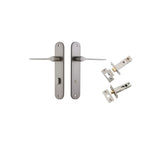 Como Lever - Oval Backplate Privacy Kit in Satin Nickel - privacy set configuration
