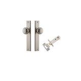 Cambridge Knob - Rectangular Backplate Passage Kit in Satin Nickel - full product view