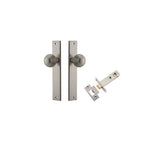 Guildford Knob - Rectangular Backplate Passage Kit in Satin Nickel - full product view
