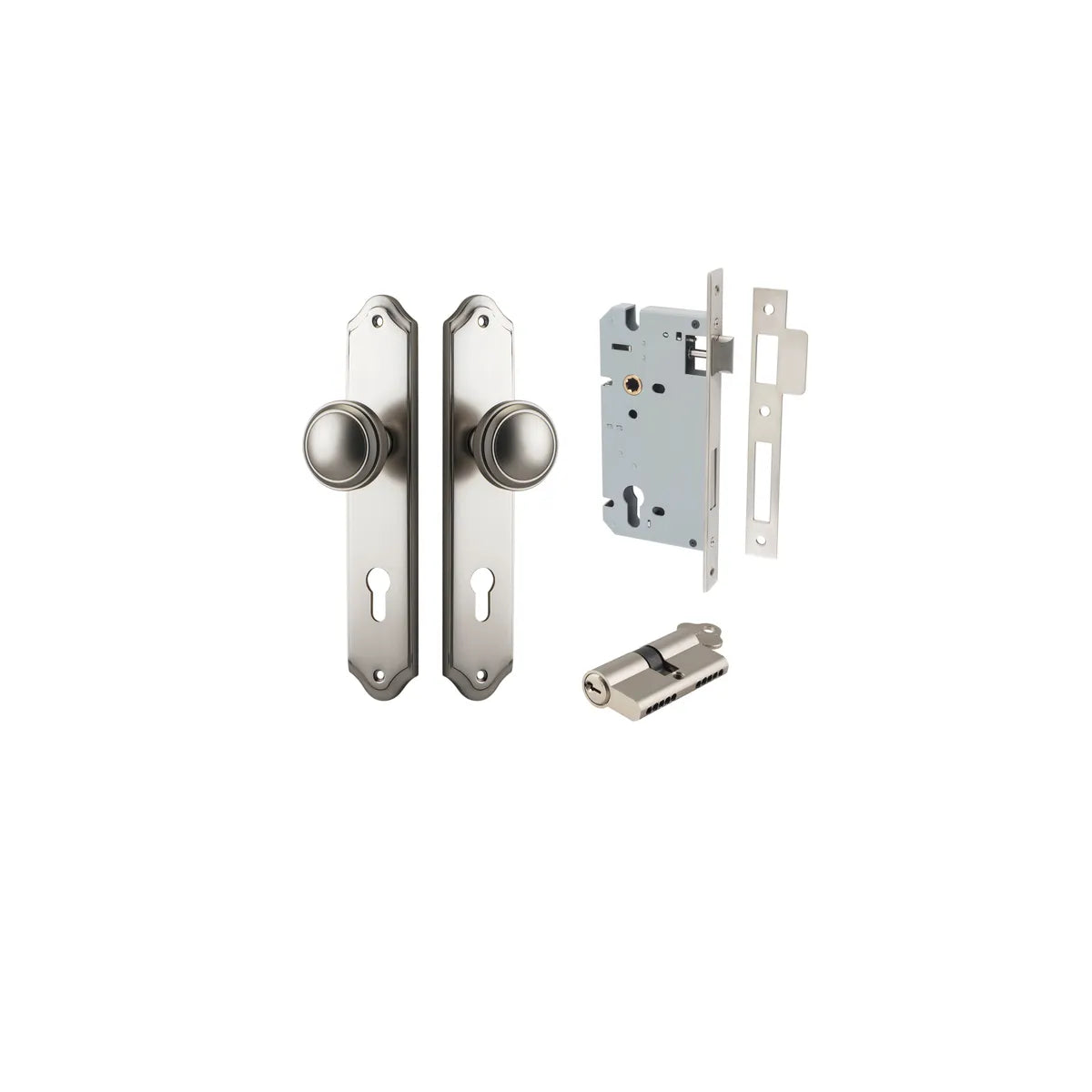 Paddington Knob - Shouldered Backplate Entrance Kit with High Security Lock - entrance set configuration (8 of 18)