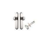 Paddington Knob - Shouldered Backplate Passage Kit in Satin Nickel - full product view