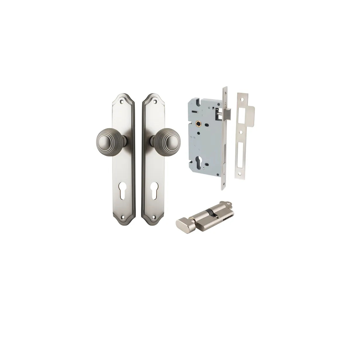 Guildford Knob - Shouldered Backplate Entrance Kit with High Security Lock - entrance set configuration (17 of 18)