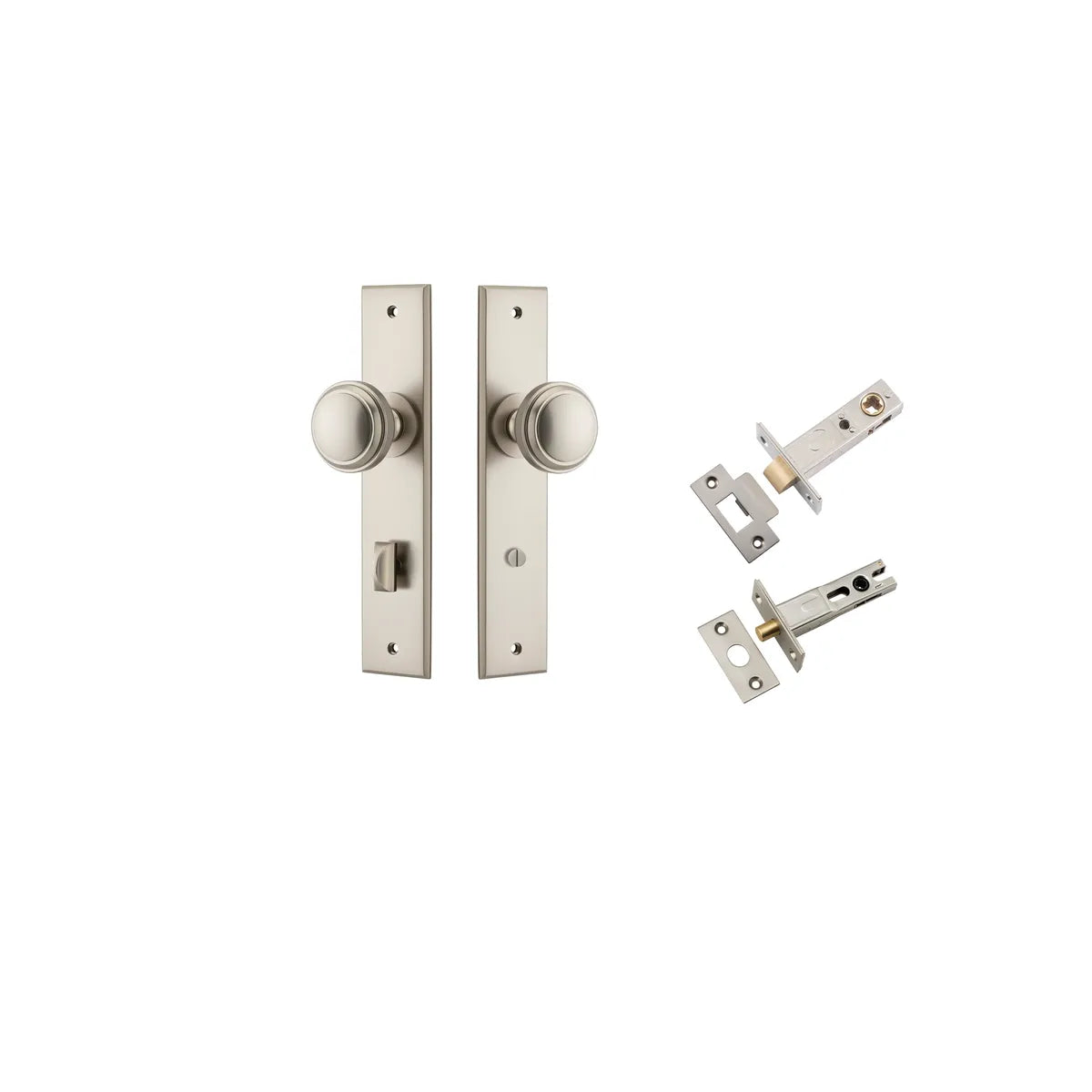 Paddington Knob - Chamfered Backplate Privacy Kit with Privacy Turn