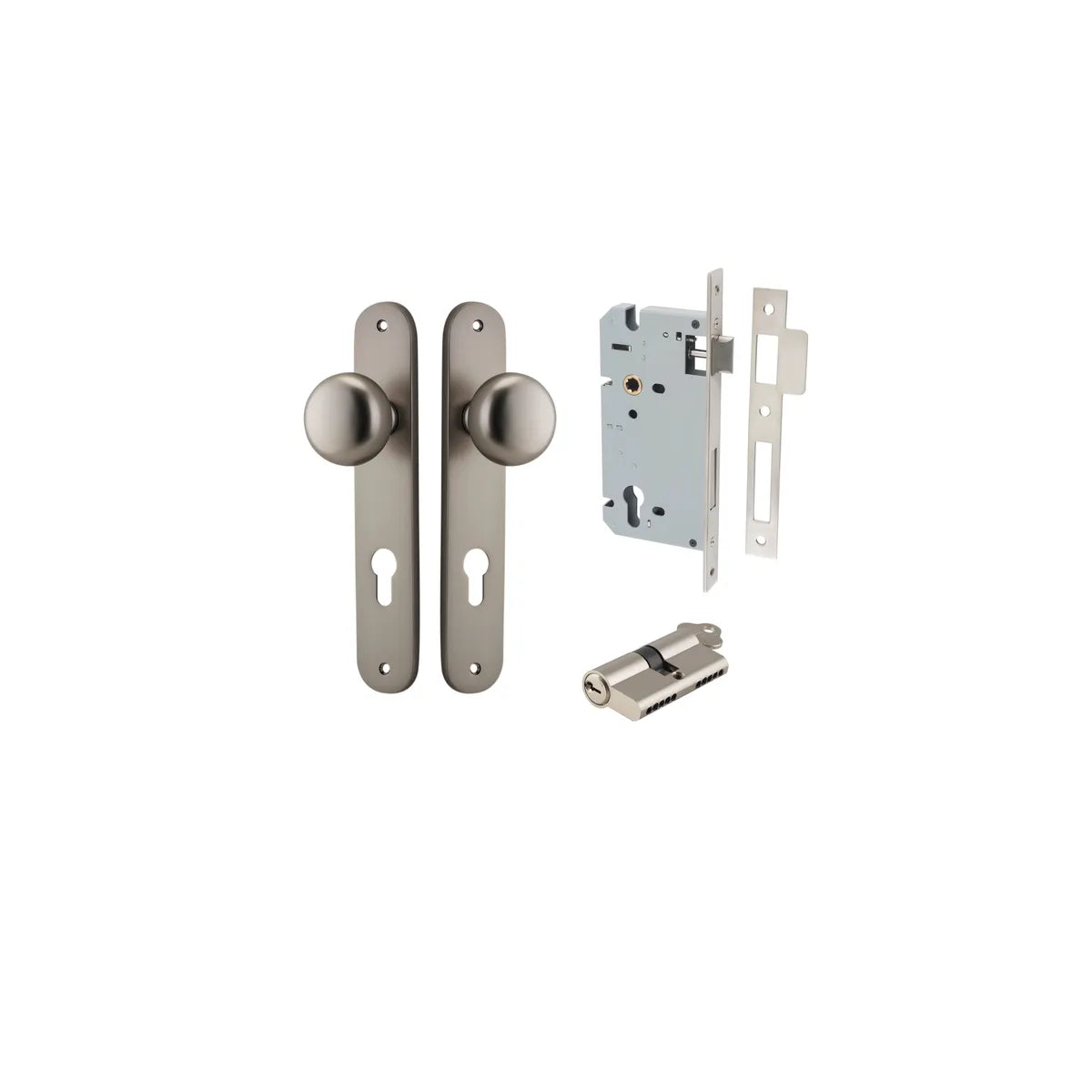 Cambridge Knob - Oval Backplate Entrance Kit with High Security Lock - entrance set configuration (8 of 18)