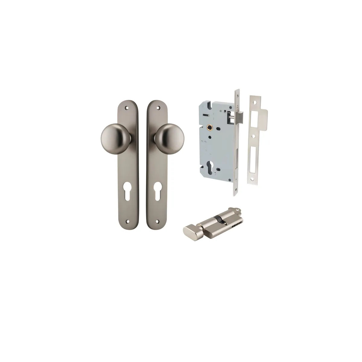 Cambridge Knob - Oval Backplate Entrance Kit with High Security Lock - entrance set configuration (17 of 18)