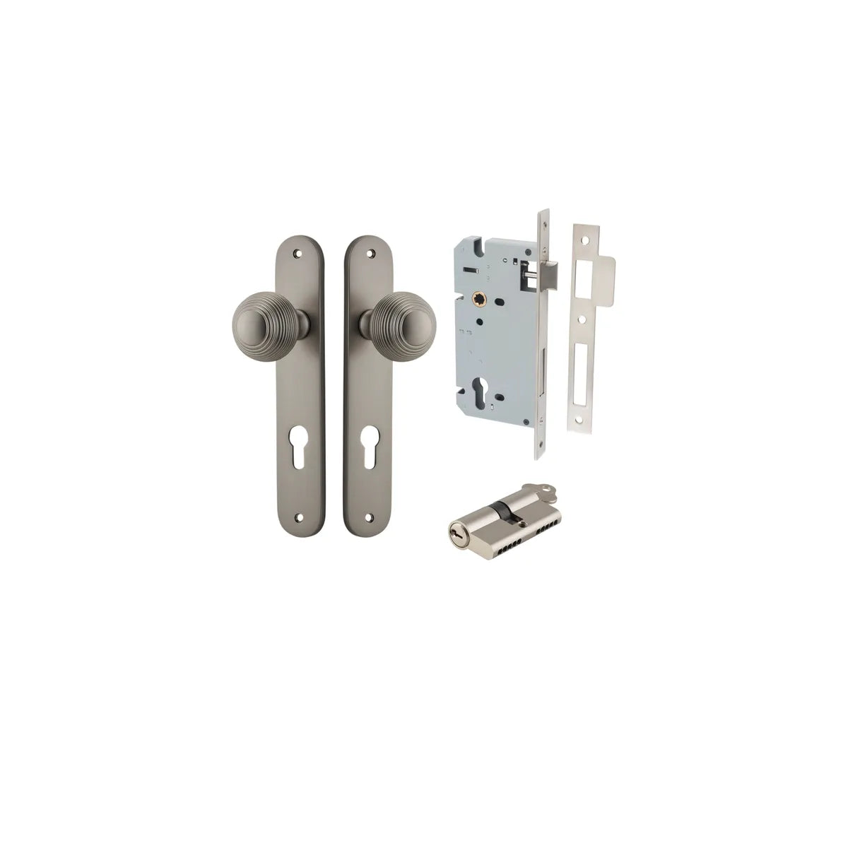 Guildford Knob - Oval Backplate Entrance Kit with High Security Lock - entrance set configuration (8 of 18)