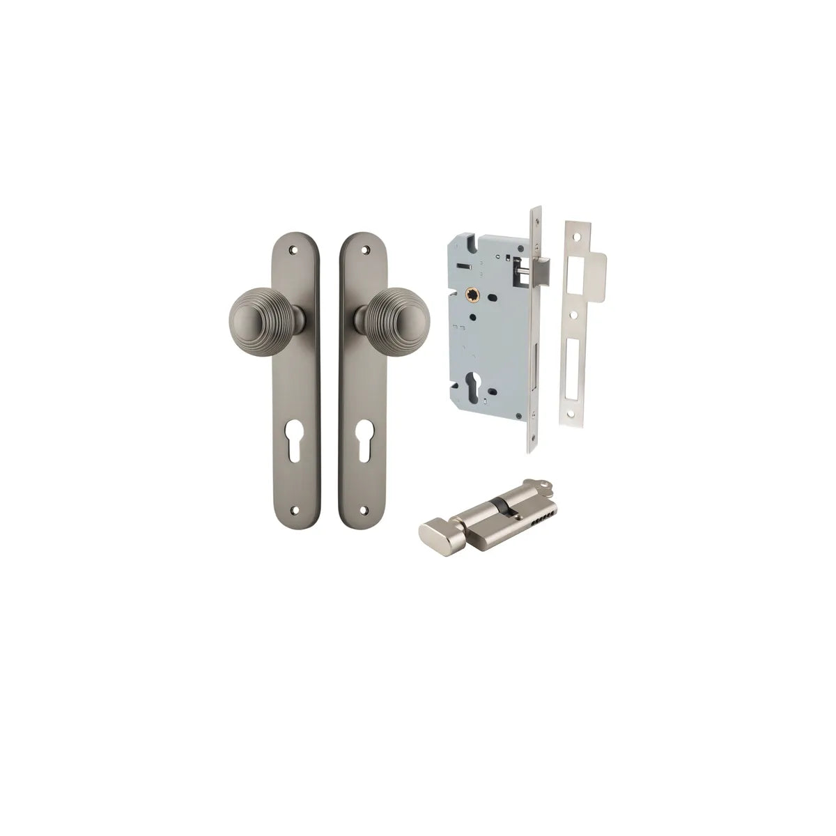 Guildford Knob - Oval Backplate Entrance Kit with High Security Lock - entrance set configuration (17 of 18)