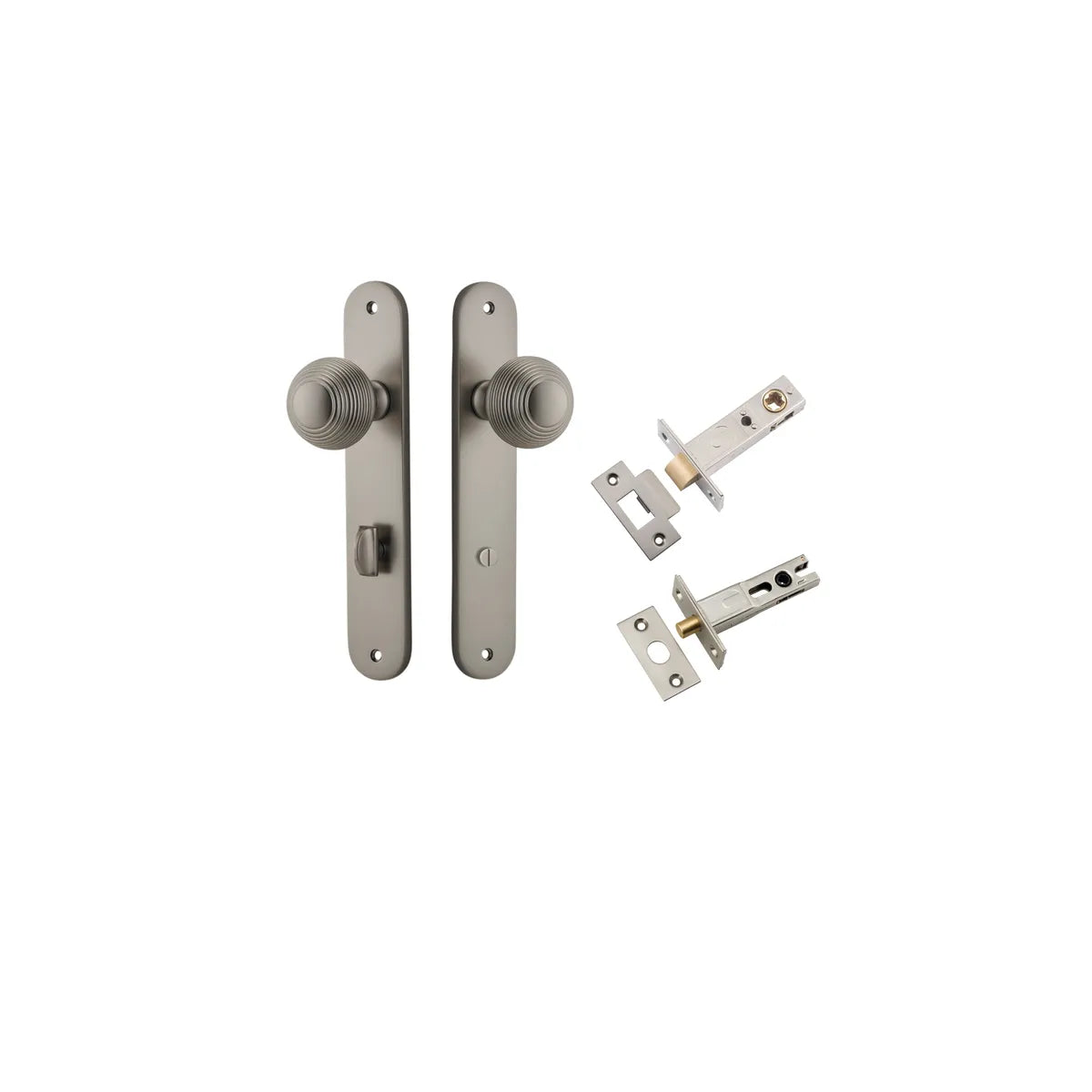 Guildford Knob - Oval Backplate Privacy Kit with Privacy Turn