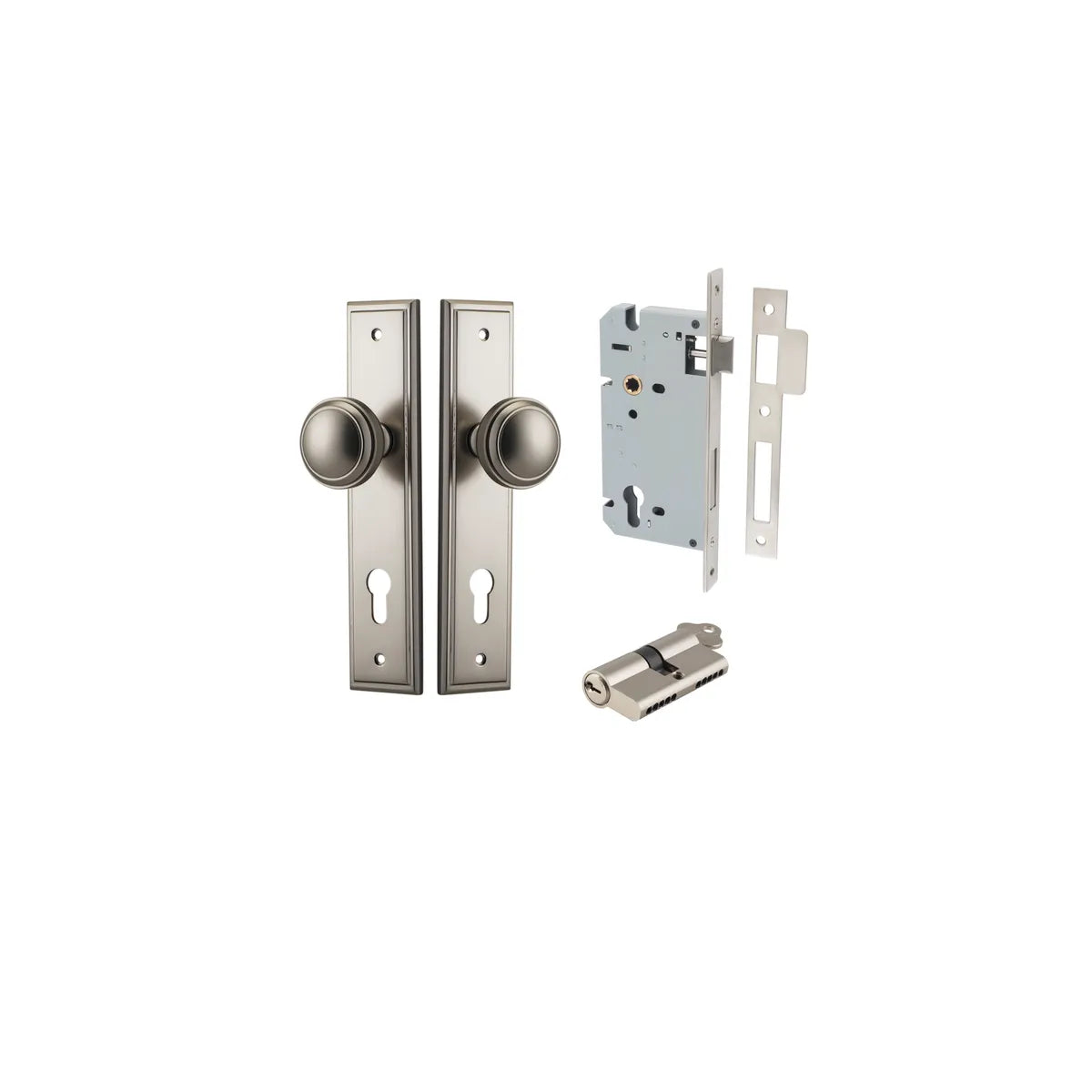 Paddington Knob - Stepped Backplate Entrance Kit with High Security Lock - entrance set configuration (8 of 18)