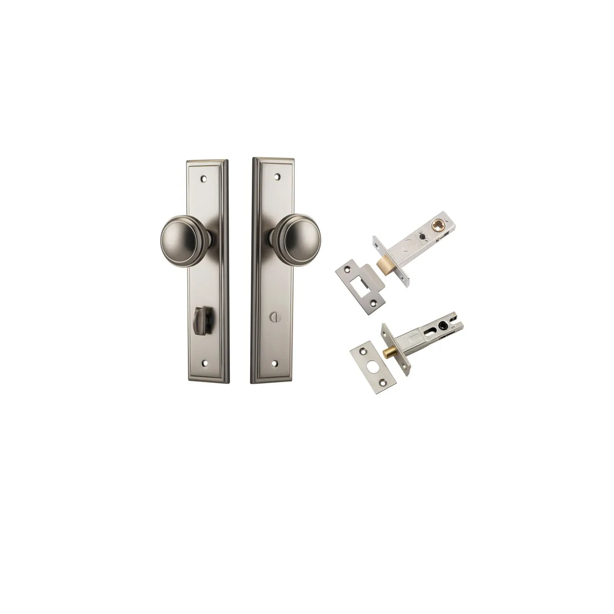 Paddington Knob - Stepped Backplate Privacy Kit with Privacy Turn