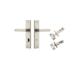 Osaka Lever - Chamfered Backplate Privacy Kit with Privacy Turn in Satin Nickel - privacy set configuration