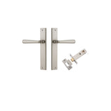 Copenhagen Lever - Rectangular Backplate Passage Kit in Satin Nickel - rear mounting detail